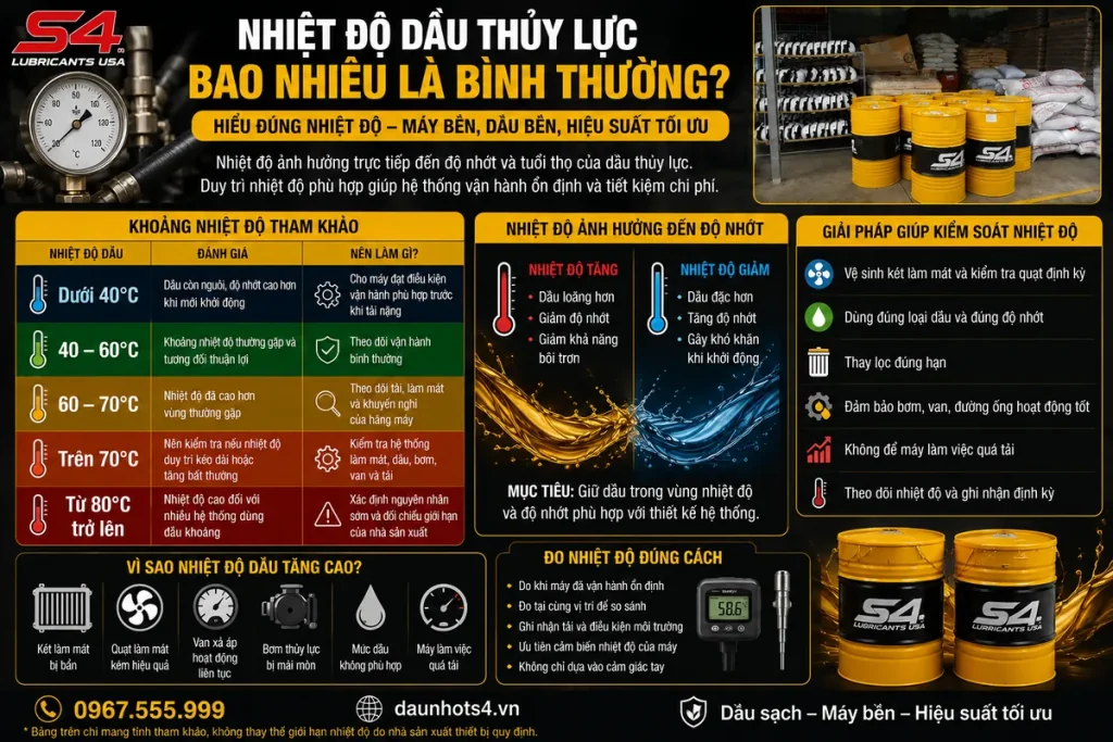 Cách kiểm soát nhiệt độ dầu thủy lực giúp hệ thống vận hành ổn định
