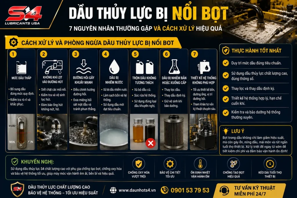 Cách xử lý và phòng ngừa dầu thủy lực bị nổi bọt