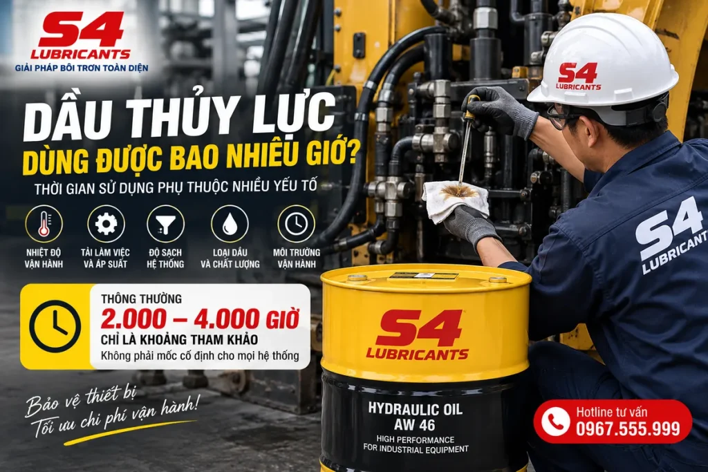Dầu thủy lực dùng được bao nhiêu giờ