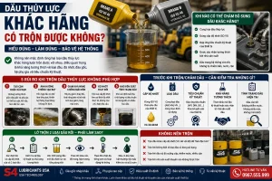 Dầu thủy lực khác hãng có trộn được không