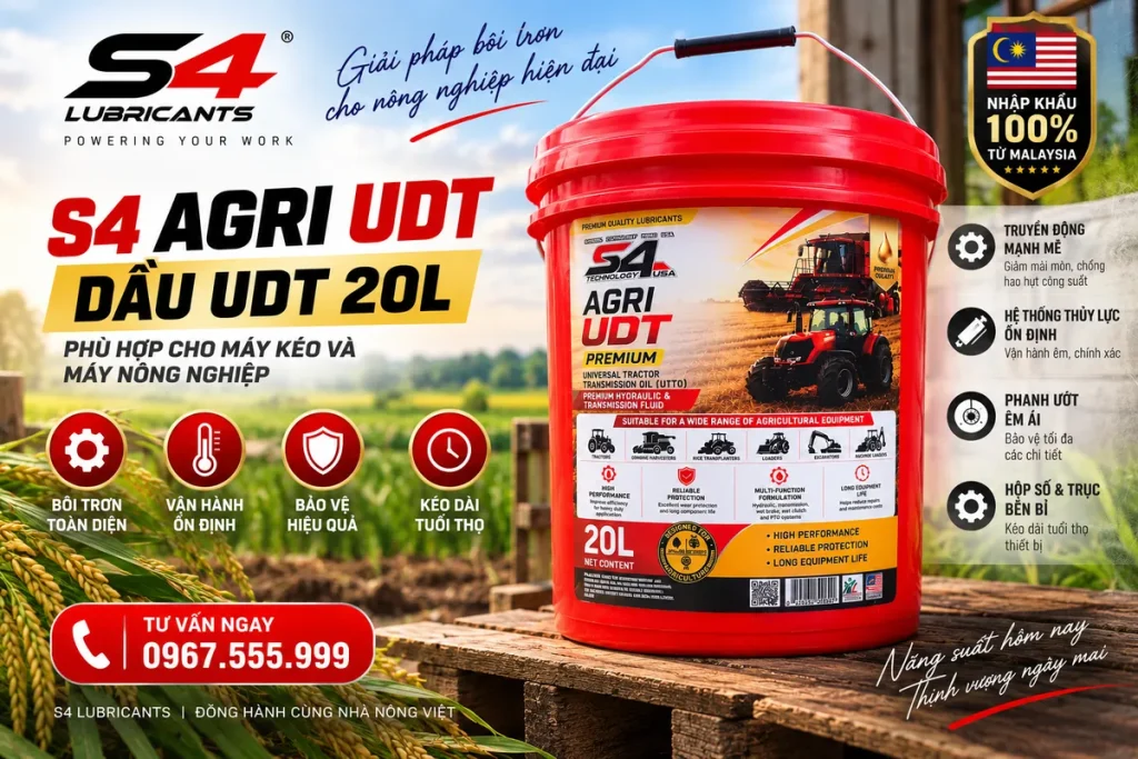 Dầu UDT S4 20L cho máy kéo và máy nông nghiệp