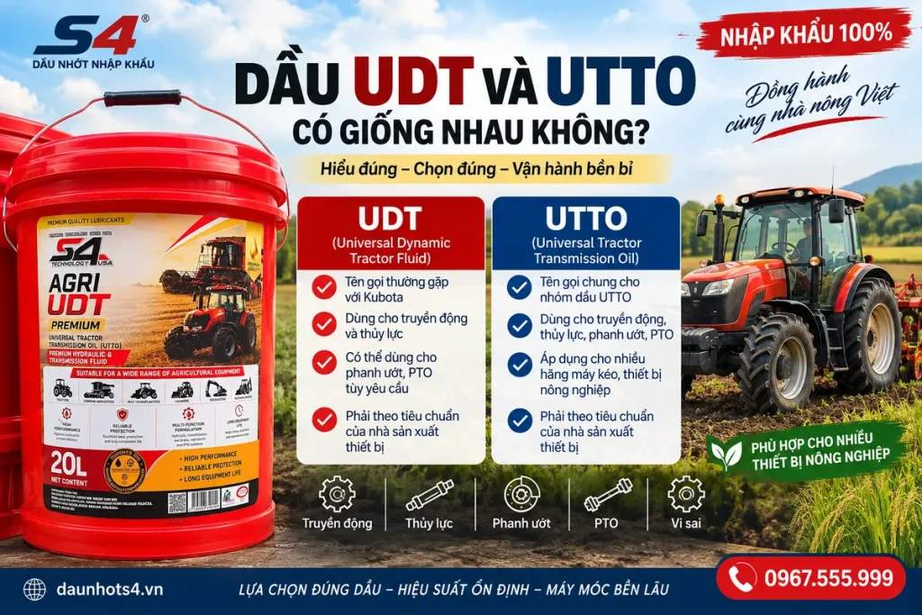 Dầu UDT và UTTO S4 có giống nhau không