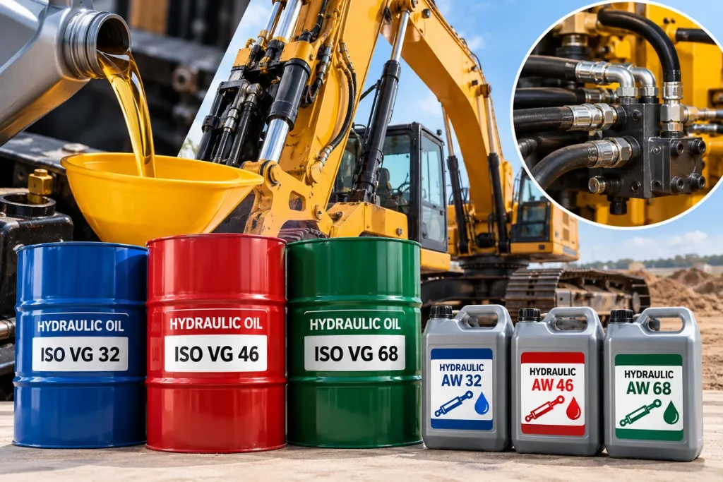 Dầu thủy lực 32 46 68 cho hệ thống thủy lực máy xúc