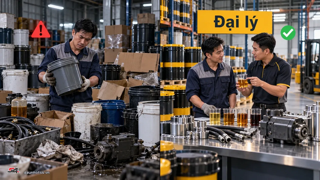 So sánh giữa đại lý và việc tự bán hàng trong ngành dầu nhớt.
